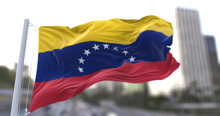 Naklejka na ściany i meble 3d illustration flag of Venezuela. flag symbols of Venezuela.
