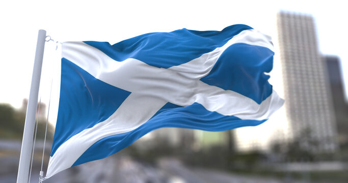 3d illustration flag of Scotland. flag symbols of Scotland.