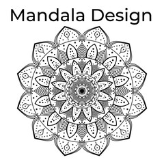 Creative Modern Black and White Mandela Design Template vector
