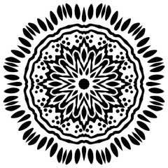 Vector vintage circle Beautiful Black and white Mandala Illustration.