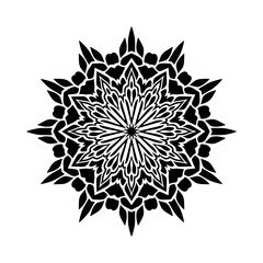 Vector vintage circle Beautiful Black and white Mandala Illustration.
