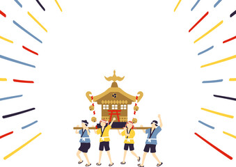 お神輿を担ぐ子供達