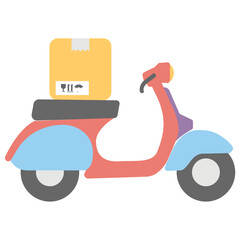 Cargo Scooter Flat Colored Icon