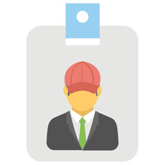ID Card Flat Colored Icon