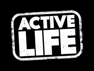 Active Life text stamp, concept background