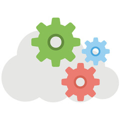 Cloud Service Configure Flat Colored Icon