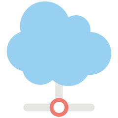 Cloud Sharing Network Flat Colored Icon