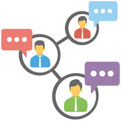 Social Network Flat Colored Icon