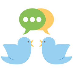 Tweets Flat Colored Icon