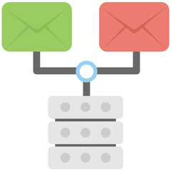 Mail Server Flat Colored Icon 