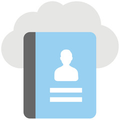 Cloud Contacts Flat Colored Icon