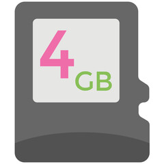 Memory Card Flat Colored Icon