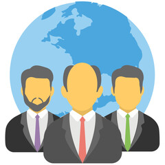 Global Team Flat Colored Icon