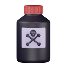 3d bottle with dangerous chemical liquid inside
