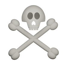 3D danger sign skull
