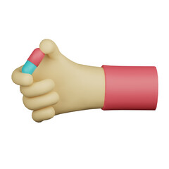 3d hand holding capsule medicine
