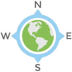 Compass Directions Flat Colored Icon