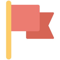 Fluttering Flag Flat Colored Icon