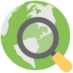 Global Location Search Flat Colored Icon