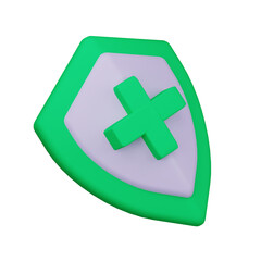 3d flying health shield icon
