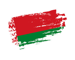Hand painted Belarus grunge brush style flag on solid background