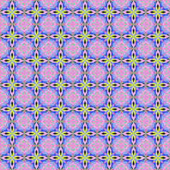 Seamless, Vector Image of Rectilinear Figures in Pink and Green Tones, Forming A Kind of Mosaic Pattern. Can Be Used in Design and Textiles