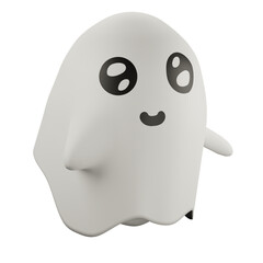 3d cute ghost illustration icon
