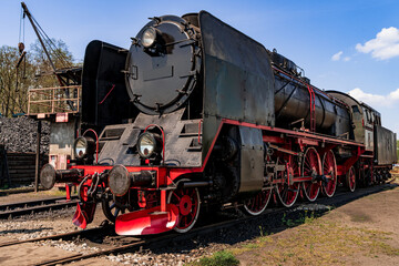 Fototapeta na wymiar Locomotive. Steam train. Locomotive. Steam locomotive