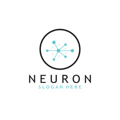 nerve cell logo or neuron logo with vector template