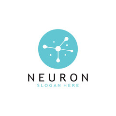 nerve cell logo or neuron logo with vector template