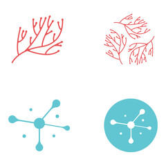 nerve cell logo or neuron logo with vector template