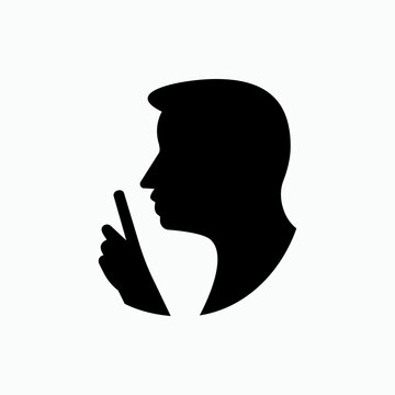 recommend clip art: Silent Icon. Finger Gesture in Front Lips. Quiet Symbol – Vector.