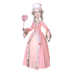 3D illustration of a dressed woman