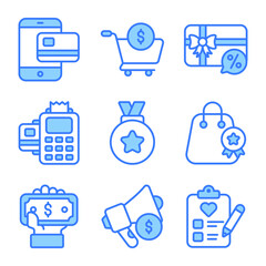 Cyber Monday icons Set of E-Commerce and Shopping related Vector Icons.