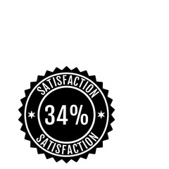 34% Satisfaction Sign Vector transparent background