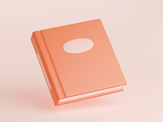 Book 3d render, closed paper textbook, bestseller or verses. Classic literature volume with pink cover and place for title. Novels digest, diary, fairytales or handbook rendering graphics illustration