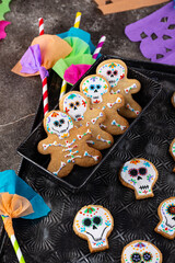 Fototapeta premium Day of the Dead cookies in shape of sugar skull.