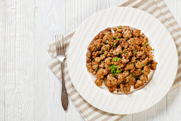 fried Italian sausage of freshly ground pork meat