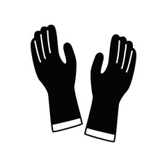 Cleaning gloves rubber icon in color, isolated on white background 