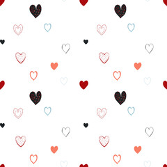 Hearts. Seamless pattern. Hand drawing.Vector illustration