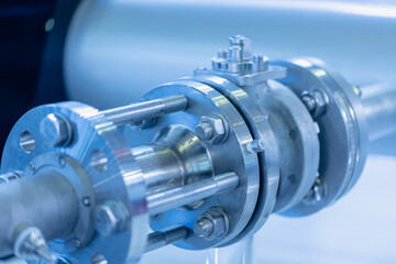 Demonstration of work model cutaway shut-off valve on oil or gas pipe industry