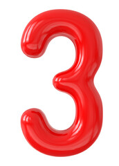 Fototapeta premium red number 3