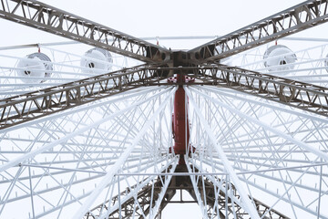 Ferris wheel carousel details. Bottom view