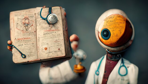 3D Illustration of a Handsome doctor working in his room