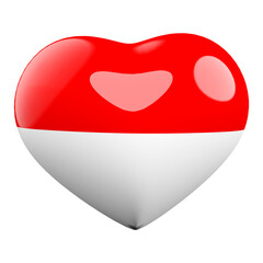 Indonesia flag heart 3d