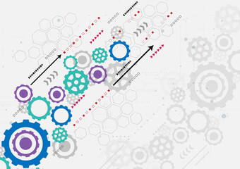 Obraz premium communication cog pattern abstract technology background