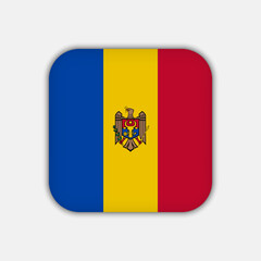 Moldova flag, official colors. Vector illustration.