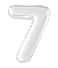 silver metal font number 7