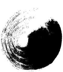 Grunge hand drawn black paintbrush circle. Hand Drawn Grunge Brush strokes, Brush strokes vector. Handmade design elements. 
