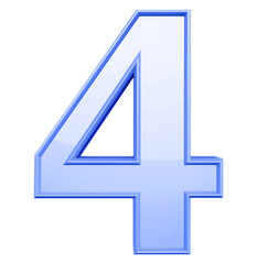 3d blue number 4
